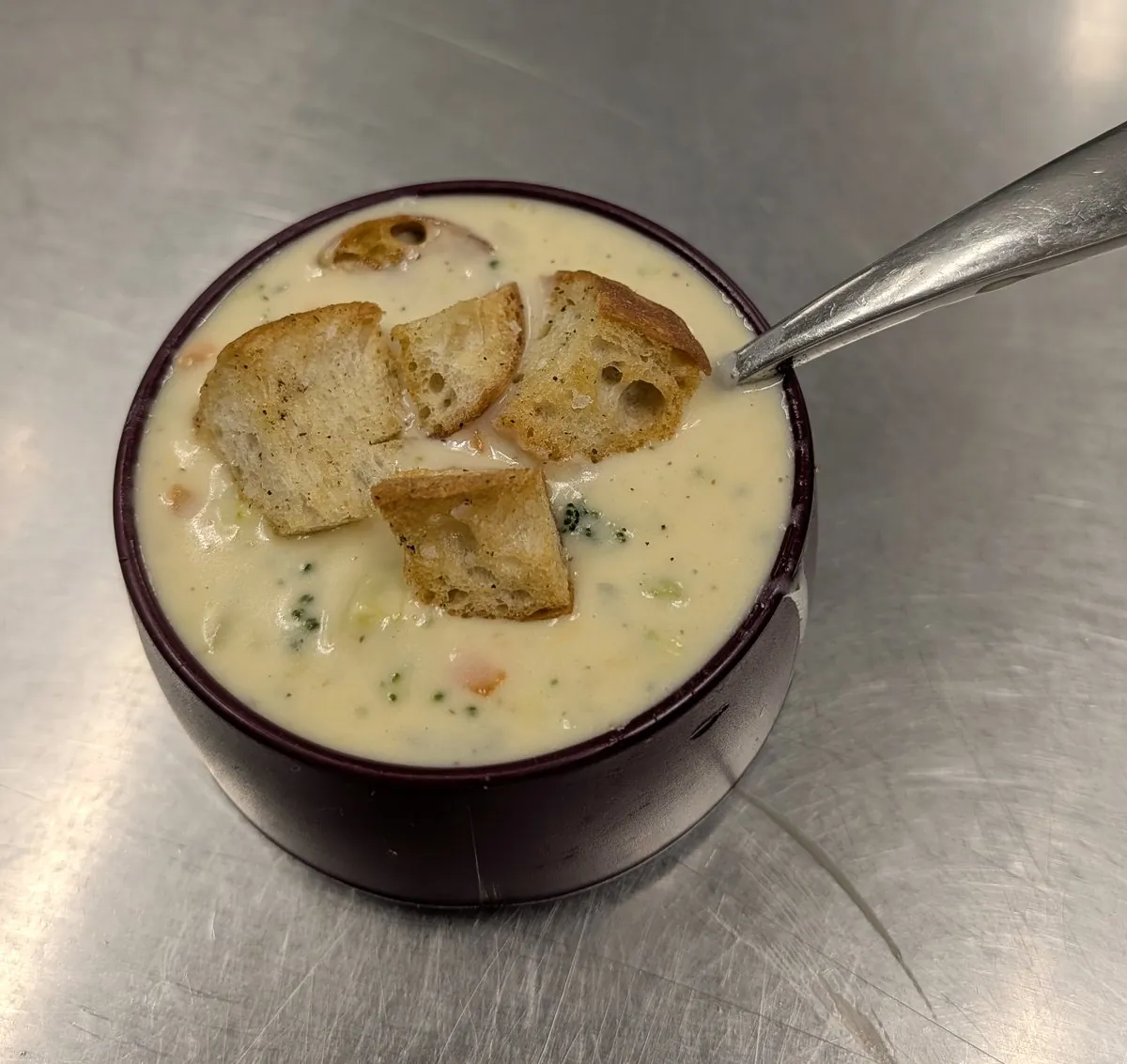 Broccoli Soup with Croutons