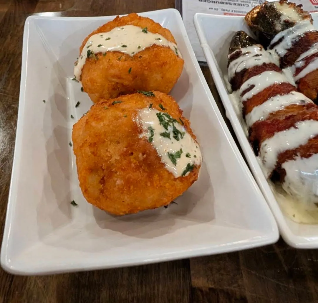Fried mac and cheese balls at Slater's 50/50